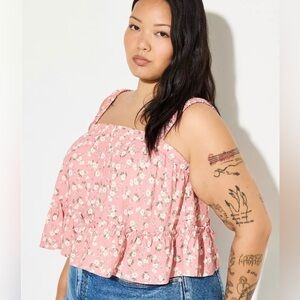 New Torrid Pink Floral Blouse